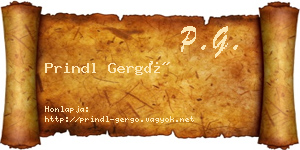 Prindl Gergő névjegykártya